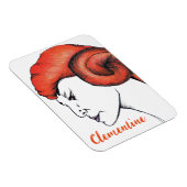 Tangerine Orange Haired Woman Portrait Pop Art マグネット (右側)