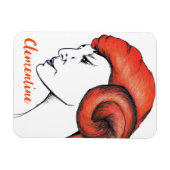 Tangerine Orange Haired Woman Portrait Pop Art マグネット (横)