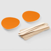 Tangerine Orange Paddle Fan for Elegant Event Comf ハンドファン (組立なし)
