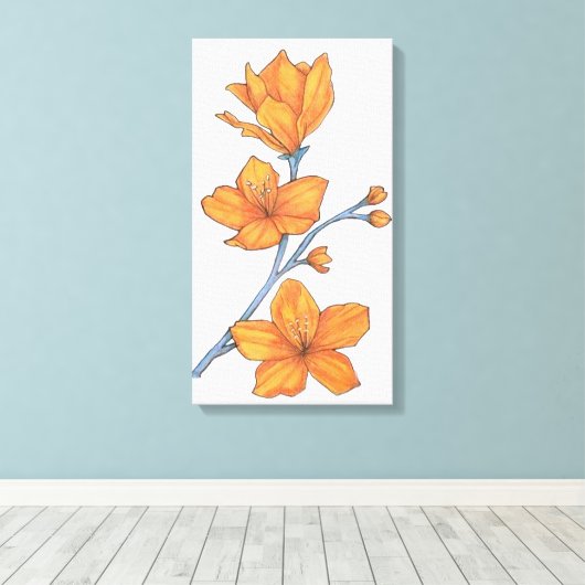 Tangerine Petals キャンバスプリント (インサイチュ (ウッドフロア))