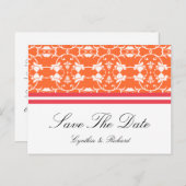 Tangerine Raspberry Orange日付ポストカードを保存 案内ポストカード (正面/裏面)