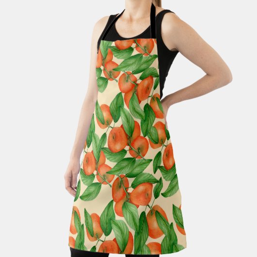Tangerine watercolor pattern エプロン (インサイチュ)