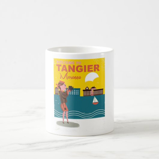 Tangier Moroccoビンテージ旅行ポスターへようこそ コーヒーマグカップ (中央)