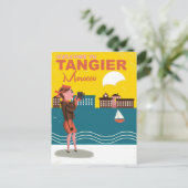 Tangier Moroccoビンテージ旅行ポスターへようこそ ポストカード (スタンド正面)