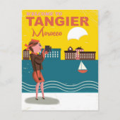Tangier Moroccoビンテージ旅行ポスターへようこそ ポストカード (正面)