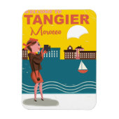 Tangier Moroccoビンテージ旅行ポスターへようこそ マグネット (縦)