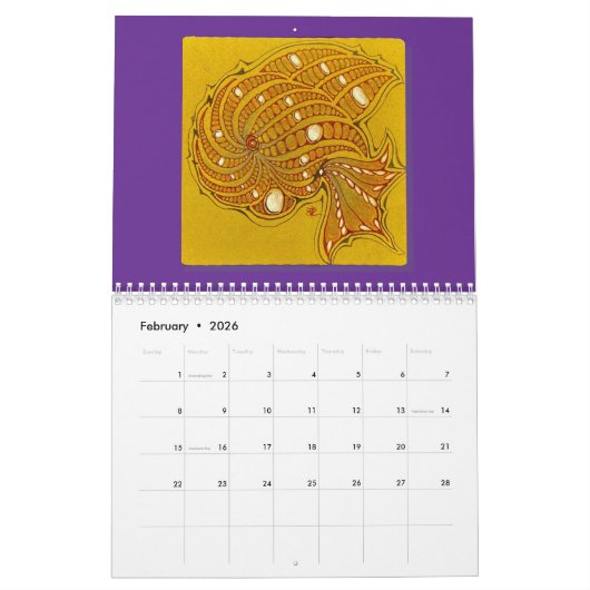 Tangle  カレンダー (2月 2026)