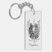 Tangle Art: Florales Design, Ovale -  キーホルダー (正面左)