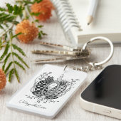 Tangle Art: Florales Design, Ovale -  キーホルダー (正面右)