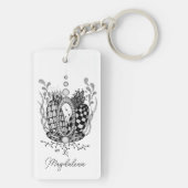 Tangle Art: Florales Design, Ovale -  キーホルダー (裏面)
