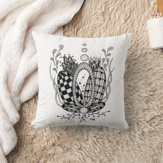 Tangle Art: Florales Design, Ovale - クッション (ブランケット)