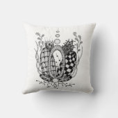 Tangle Art: Florales Design, Ovale - クッション (裏面)