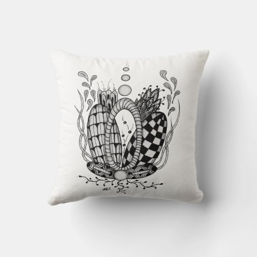 Tangle Art: Florales Design, Ovale - クッション (裏面)