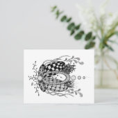 Tangle Art: Florales Design, Ovale ポストカード (スタンド正面)