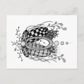 Tangle Art: Florales Design, Ovale ポストカード (正面)