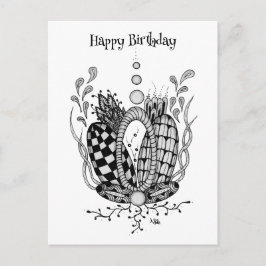 Tangle Art: Florales Design, Ovale -  ポストカード