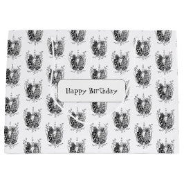 Tangle Art: Florales Design, Ovale -  ラージペーパーバッグ