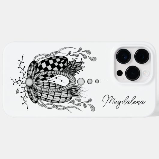 Tangle Art: Florales Design, Ovale -  Case-Mate iPhoneケース (裏面 (横))