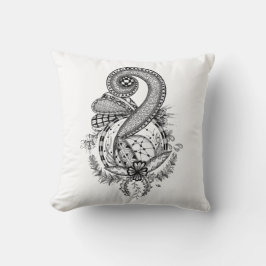 Tangle Art: Florales Motiv -  クッション