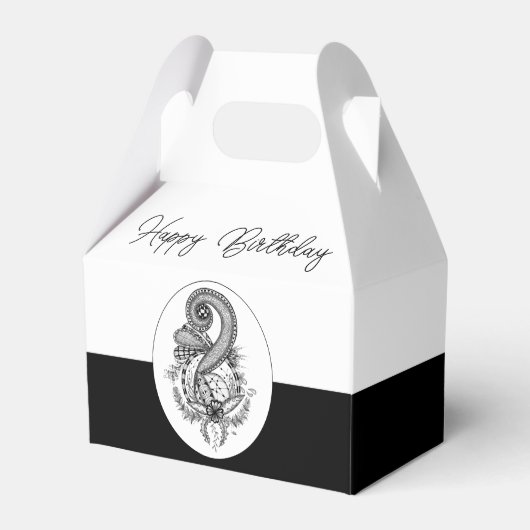 Tangle Art: Florales Motiv -  フェイバーボックス (正面サイド)