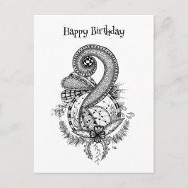 Tangle Art: Florales Motiv -  ポストカード