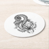 Tangle Art: Florales Motiv -  ラウンドペーパーコースター (アングル)