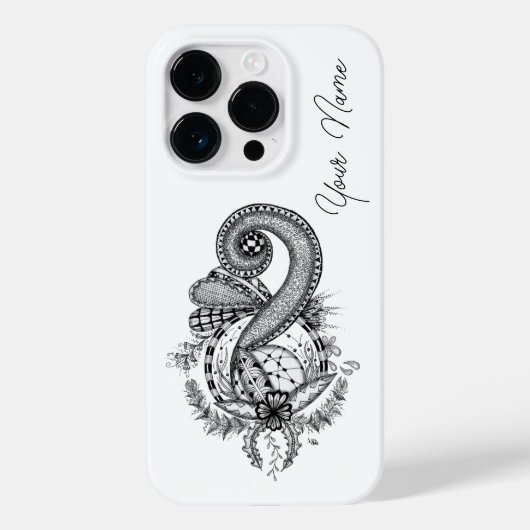 Tangle Art: Florales Motiv - Case-Mate iPhoneケース (裏面)
