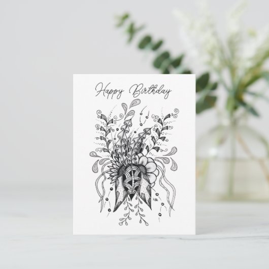 Tangle Blume gezeichnet -  ポストカード (スタンド正面)