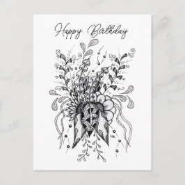 Tangle Blume gezeichnet -  ポストカード