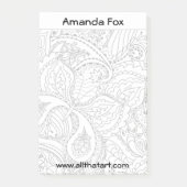 Tangle Doodleカラーパーソナライズされたページのメモ帳 ポストイット (正面)