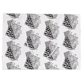 Tangle Zeichnung Geometrisch, Dreiecke –  ラージペーパーバッグ (裏面)