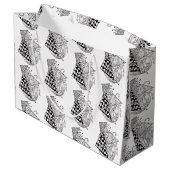 Tangle Zeichnung Geometrisch, Dreiecke –  ラージペーパーバッグ (裏面アングル)