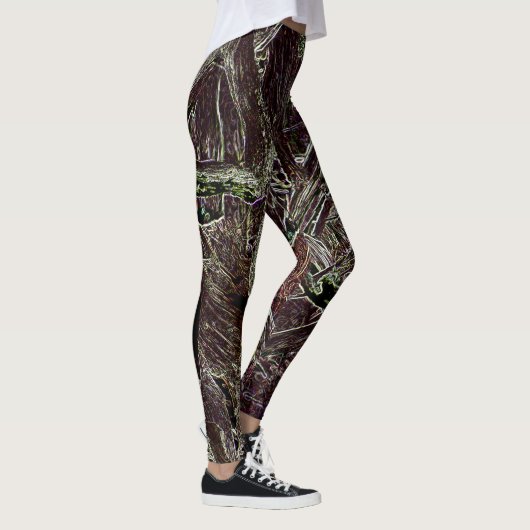 Tangled Branches Abstract 101  Green Leggings レギンス (右)