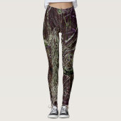 Tangled Branches Abstract 101  Green Leggings レギンス (正面)