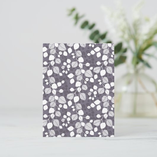 Tangled Foliage Canopy Deep Contrast Botanicals  ポストカード (スタンド正面)