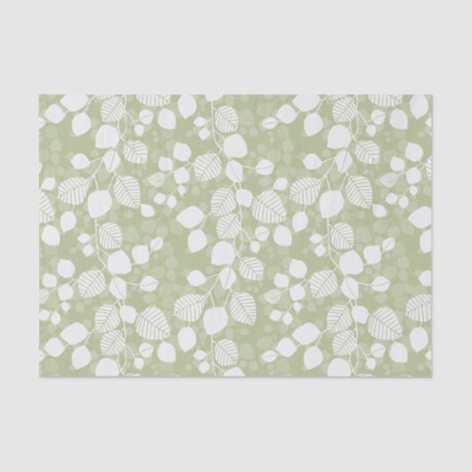 Tangled Foliage Canopy Muted Lime Botanical 薄葉紙 (正面)