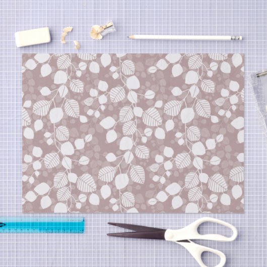 Tangled Foliage Canopy Muted Rose Botanical 薄葉紙 (クラフト)