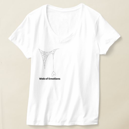 Tangled Hearts Women’s V-Neck T-Shirt – Minimal Li Tシャツ (レイダウン)