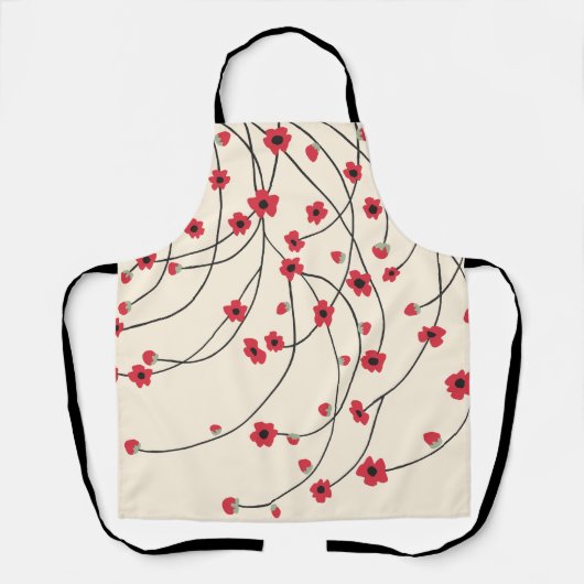 Tangled in Bloom Crimson Red Warm Vanilla  エプロン (正面)