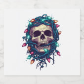 Tangled Skullmas � Funny Xmas Skeleton スパークリングワインラベル (シングルラベル)