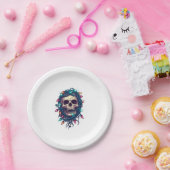 Tangled Skullmas � Funny Xmas Skeleton ペーパープレート (パーティー)