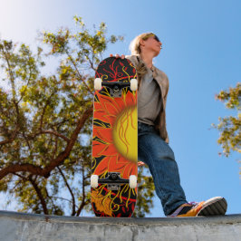 Tangled Sun、カラフルSun抽象芸術アート スケートボード