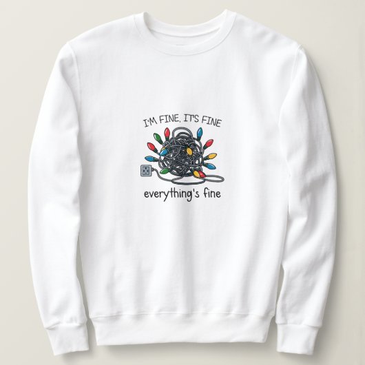 Tangled Up Christmas Lights Card スウェットシャツ (デザイン正面)