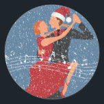 Tango All Way Christmas Tango Dancers in Snow ラウンドシール<br><div class="desc">Tango All Way Christmas Tango Dancers in Snow クラシックChristo Round Sticker</div>