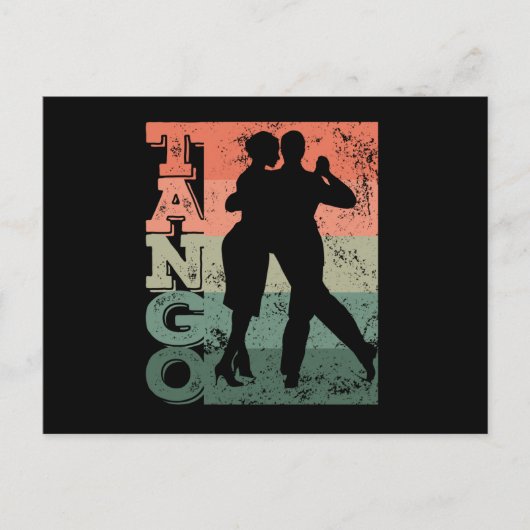 Tango Argentino Retro Vintage Tango Vals Tango ポストカード (正面)