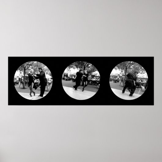 Tango in the Plaza in Buenos Aires - Black & White ポスター (正面)