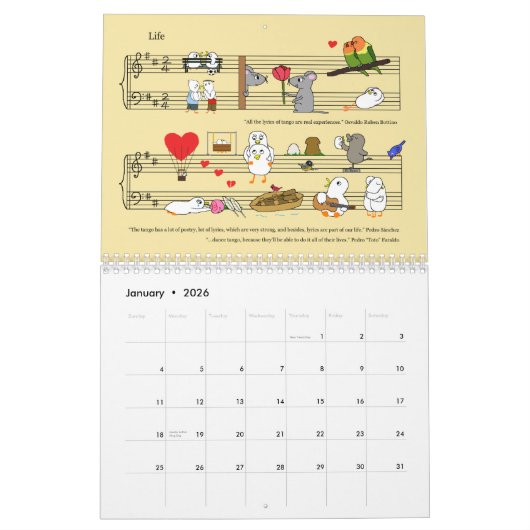 Tango is a Feeling  カレンダー (1月 2026)