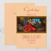 Tango Red Dress Wedding Save the Date 招待状 (正面/裏面)