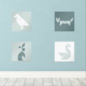 Tangram animals nursery wall art set (ウッドフロア)