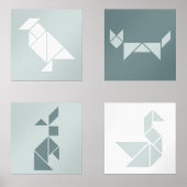 Tangram animals nursery wall art set (正面)